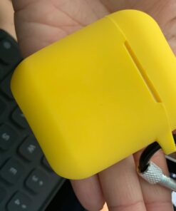 SATLITOG AirPods Case Cover with Secure Lock Keychain, Protective Silicone Cover Compatible with Apple AirPods 2nd & 1st Charging Case - Yellow 56 61rDiNxZHwL 1