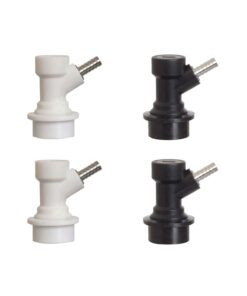14321 2 Pair Ball Lock Disconnects for Corny Kegs 2 Gas 2 Liquid, Black/White
