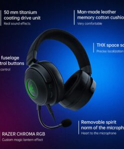 Docooler V3 RGB Premium Gaming Headset Wired USB Gaming Headset with Omni-Directional Microphone, Detachable HyperClear Cardioid Mic 50mm Driver Unit Black PS5/PS4 Compatibility 17 61rENPWfG L