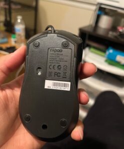 Rapoo Silent Wired Mouse, 1000 DPI 5ft Cord Quiet Button Optical Computer Mouse, Left Right Hand Use, for Laptop Chromebook Mac Notebook, Matte Black 25 61rJ13T6nnL