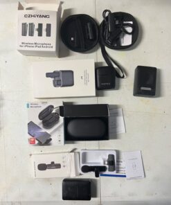 MAYBESTA Professional Wireless Lavalier Lapel Microphone for iPhone, iPad - Cordless Omnidirectional Condenser Recording Mic for Interview Video Podcast Vlog YouTube Black 22 61rK MdiQuL