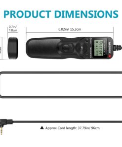 Neewer LCD Timer Shutter Release Remote Control for Canon 700D/T5i, 650D/T4i, 550D/T2i, 500D/T1i, 350D/XT, 400D/XTi, 1000D/XS, 450D/XSi, 60D, 100D, and Pentax Standard Packaging 27 61rKOp9tImL