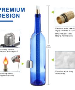 LANMU Wine Bottle Torch Wicks, Outdoor Patio Backyard Torches Lights, Oil Lamps Replacement Wick Hardware Kit, DIY Homemade Torch Decor (3 Pack) 3 Pack 26 61rOYGfcl1L