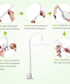 AGPtek Baby Crib Mobile Bed Bell Holder Music Box Holder Arm Bracket Baby Bed Stent Set (Nut Screw) ¨C 2 Sizes for Optional (34.6") 34.6" 23 61rOh9XD kL 1