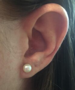 PAVOI Handpicked AAA+ 14K Gold Round White Freshwater Cultured Pearl Earrings | Pearl Earrings for Women Sterling Silver 6MM White Gold 25 61rQMCXe4rL