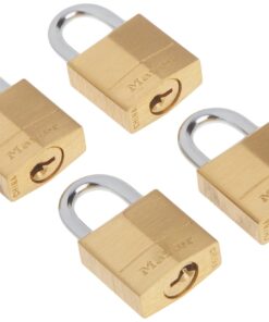 Master Lock Padlock, Solid Brass Lock, 3/4 in. Wide, 120Q (Pack of 4-Keyed Alike) 4 Pack 21 61rS33BB0HL