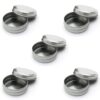 MagnaKoys Empty Slip Slide Round Tin Containers for Lip Balm, Crafts, Cosmetic, Candles, Storage Kit 1/2 Oz (5) 5