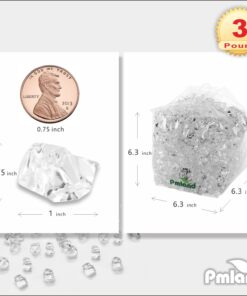 Alternative view of PMLAND Clear Acrylic Ice Rocks Crystals Gems - 1 Inch Length 3 lbs Bulk Bag for Vase Filler Table Scatter Party Wedding Arts Crafts Decoration Display Idea