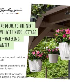 Alternative view of Lechuza 15190 Nido Cottage-All-In-One, White, 11 x 9 inch Self Watering Planter, D27 H23 cm