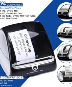 COLORWING a30256 Label Replace for 2-5/16" x 4" Dymo 30256 LW Large Shipping Labels 59 mm x 102 mm, White, Compatible with Dymo Label Writer 450 Twin Turbo and Rollo Printers, 12 Rolls 8 61rXzkazLL