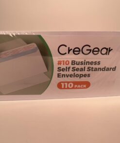 CREGEAR #10 Envelopes Self Seal Security Tinted Envelopes (110Ct) for Privacy & Business, Peel and Seal, NO Window, Letter Size 4-1/8 x 9-1/2 Inches, 24 LB, White 110 41 61rZ5u2BoL
