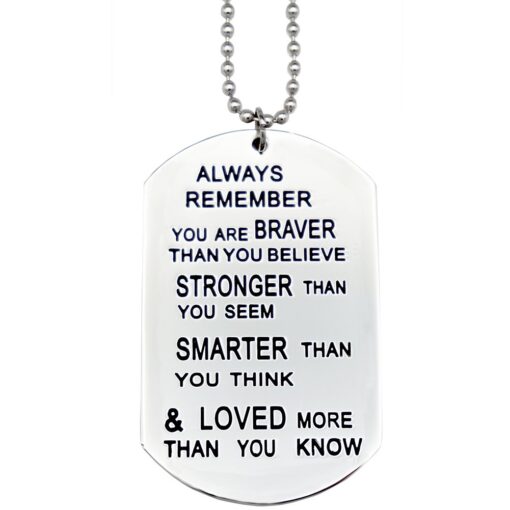 O.RIYA Always Remember You Are Braver Than You Believe Jewelry Necklace/Keyring White