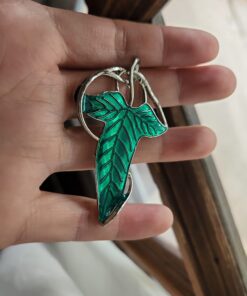 Elven Cloak Leaf Clasp Costume Accessory, Enamel Pins Brooch for Women Men Suit Pendant Necklace ,Cloak Clasp Brooches Cosplay Jewelry 17 61rb UtMEL