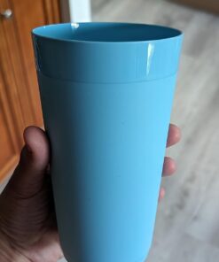 US Acrylic Newport 20 ounce Unbreakable Plastic Stackable Water Tumblers in Blue Sky | Set of 12 Drinking Cups | Reusable, BPA-free, Made in the USA, Top-rack Dishwasher and Microwave Safe 20-ounce 30 61rb5PT bGL