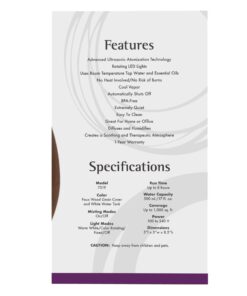 NOW Essential Oils, Ultrasonic Faux Wood Aromatherapy Oil Diffuser, Contemporary Design, Extremely Quiet Heat Free, Color Changing LED Diffuser 16 61rc9ucm1xL