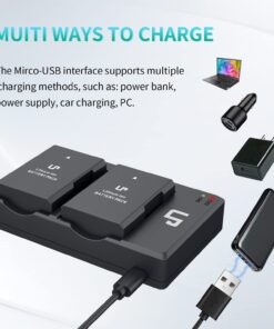LP EN-EL14 EN EL14a Battery Charger Pack, 2-Pack Battery& Dual Slot Charger, Compatible with Nikon D3500, D5600, D3300, D5100, D5500, D3100, D3200, D5200, D5300, D3400, DF, P7000, P7100, P7700, P7800 2 Batteries & Charger 19 61rd9lqk8HL
