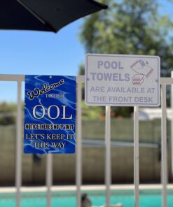 Rogue River Tactical Funny Swimming Pool Sign Metal Tin Sign Indoor Outdoor No Pee in Pool OOL Swim 19 61rdvPnlH3L