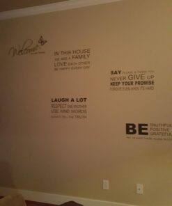 LovingIn XQ1 Butterfly Pattern Welcome to Our Home Quotes Saying Vinyl Wall Sticker, 71X21cm 21 61reRoBuwEL