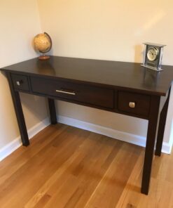 SIMPLIHOME Avalon SOLID WOOD Contemporary 47 Inch Wide Writing Office Desk in Dark Tobacco Brown, For the Office Desk, Writing Table, Workstation and Study Table 27 61redugTdNL