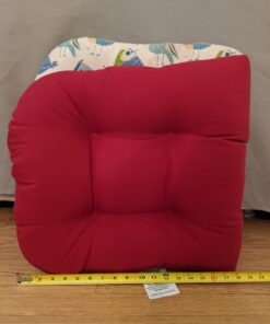 Pillow Perfect Outdoor/Indoor Pompeii Tufted Seat Cushions (Round Back), 19" x 19", Red, 2 Pack Round Corner - 19" x 19" Pillow 31 61rettx1NXL