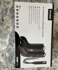 FIT KING Leg Massager with Heat - Upgraded Leg Compression Massager for Circulation and Pain Relief, FSA HSA Approved Foot and Leg Massager Compression Boot for Edema, Relax Recover - Gift for Dad Mom Classis Black With Blue 1 Pair (2PCS) 45 61rfMfr1EfL