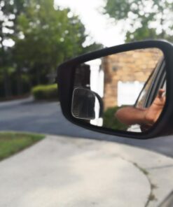 Fan Shape 360 Degree Rotate Sway Adjustabe Blind Spot Mirrors, Ampper HD Glass Convex (Low Curvature) Frameless Stick On Lens (Pack of 2) Pack of 2 45 61rfwz3Tm5L