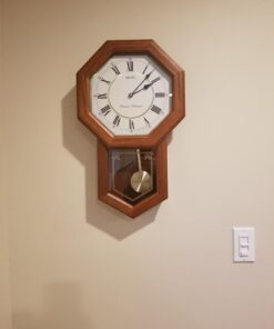 Seiko Light Oak Traditional Schoolhouse Wall Clock with Chime & Pendulum 33 61rfz2dBwL 1