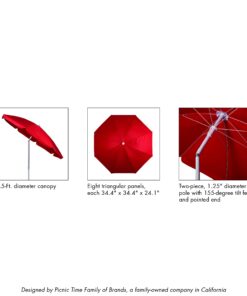 ONIVA - a Picnic Time Brand Outdoor Canopy Sunshade Beach Umbrella 5.5' - Small Patio Umbrella - Beach Chair Umbrella, (Hunter Green) Hunter Green 32 61rgFeBmmtL 1