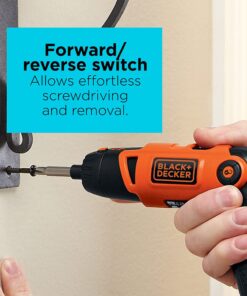 BLACK+DECKER Cordless Screwdriver with Pivoting Handle, Electric Screwdriver, 180 RPM, 3.6V, Charger and 2 Hex Shank Bits Included (Li2000) Screwdriver Only 32 61rh3JxLjvS