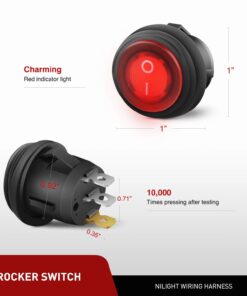 Nilight - NI-WA 02A LED Light Bar Wiring Harness Kit 12V On Off Switch Power Relay Blade Fuse for Off Road Lights LED Work Light,2 years Warranty,Black, Blue, Red, Green 10ft Wiring Harness 21 61rhmpn8KL