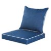 QILLOWAY Outdoor/Indoor Furniture Cushions Set,Replacement Deep Seat Cushion for All Weather Patio Chair Furniture (Navy Blue) Navy Blue 63 61riiBc1dTL