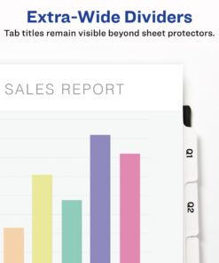 Avery 5 Tab Extra-Wide Dividers for 3 Ring Binder, Perfect for Use with Sheet Protectors, Easy Print & Apply Clear Label Strip, Index Maker Customizable White Tabs, 5 Sets (11440) One Size 8 61rjT0fILOL