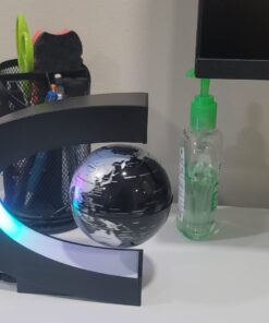 Senders Floating Globe with LED Lights C Shape Magnetic Levitation Floating Globe World Map for Desk Decoration (Black-Silver) 18 61rjjZccZ3L
