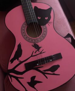 Best Choice Products 38in Beginner All Wood Acoustic Guitar Starter Kit w/Gig Bag, Digital Tuner, 6 Celluloid Picks, Nylon Strings, Capo, Cloth, Strap w/Pick Holder - Pink 37 61rl6pN3WGL