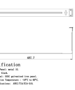 Alternative view of InstallerParts 1U Hinged Wall Mount Bracket for 12/24 Port Patch Panel - 19 inch Wide - Wall Mount Bracket for Data Network or Phone Terminations - Includes Mounting Screws Single Black