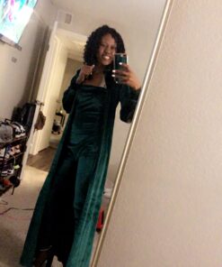 Remelon Womens Sexy Velvet 2 Piece Outfits Long Sleeve Cardigan Tube Off Shoulder Bodycon Party Jumpsuits Set Clubwear Small Green 11 61rmSyTscL