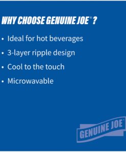 Genuine Joe GJO11260PK Insulated Ripple Hot Cup, 12-Ounce Capacity (Pack of 25),Brown Brown 12 ounces 18 61rmkHTbKlL