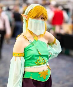 ColorGround Short Blonde Prestyled Cosplay Wig with elf ears Halloween 26 61rn1B zCWL