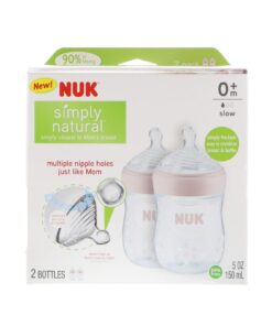 NUK Simply Nautral Baby Bottle, Pink, 5 Ounce (Pack of 2) 5 Ounce (2 Pack) 5 61roXo7WpOL