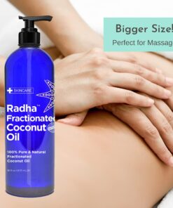 Radha Beauty Fractionated Coconut Oil - 100% Pure & Natural Carrier and Base Oil for Aromatherapy, Hair and Skin - Comes with Pump, 16 fl oz. 22 61rpZrsv8MS