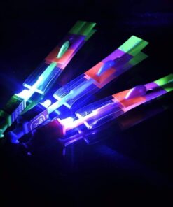 Dozen Light Up LED Slingshot Style Flying Helicopter Toy 6 61rq j7N0fL