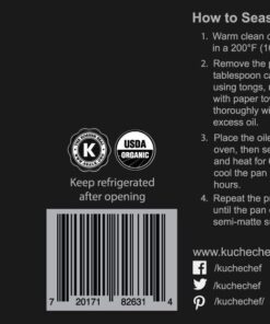 Organic Cast Iron Oil & Cast Iron Conditioner (8 oz) – Made from Flaxseed Oil grown and pressed in the USA – Creates a Non-Stick Seasoning on All Cast Iron Cookware 8 Fl Oz (Pack of 1) 11 61rqALbSrJL