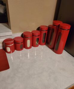 Anchor Hocking Palladian Window Cylinder Jars, Mixed Sizes, Cherry, Set of 4 4 Piece Palladian Canister Set 36 61rrnii1IgL