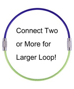 Keychain, Wisdompro 20 Pack of 4.3 Inches Stainless Steel Wire Ring 2mm Cable Loop Rings for Hanging Luggage Tag, Keyrings and ID Tag Keepers (Pack of 20-4.3 inch) 6-color 4.3" 20Pack 17 61rs1ulrZ0L 1