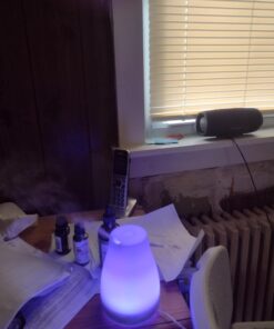 InnoGear Essential Oil Diffuser, Upgraded Diffusers for Essential Oils Aromatherapy Diffuser Cool Mist Humidifier with 7 Colors LED Lights 2 Mist Mode Waterless Auto Off for Home Office Room, White Basic White 35 61rttGmuiL