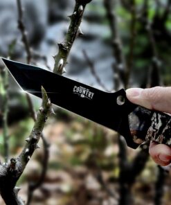 Mossy Oak Fixed Blade Hunting Knife Set - 2 Piece, Full Tang Handle Straight Edge and Gut Hook Blades Game Processing Knife, Sheath Included 31 61rv87JmptL