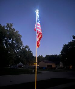Deluxe Flag Pole Light Solar Powered - 1300 Lumen Solar Light for Flagpole - Light Up American Flag Outdoor with Solar Flag Pole Light from Dusk to Dawn for 12+ Hours - 100% Coverage Silver Flag Light Deluxe Silver 36 61rvj8t9L