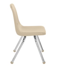 Factory Direct Partners 10363-SD 14" School Stack Chair, Stacking Student Seat with Chromed Steel Legs and Ball Glides for in-Home Learning or Classroom - Sand (6-Pack) 14 inch 17 61rwDlH392L