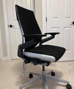 Steelcase Gesture Office Chair - Ergonomic Work Chair with Wheels for Carpet - Comfortable Office Chair - Intuitive-to-Adjust Chairs for Desk - 360-Degree Arms - Licorice Fabric 16 61rwodW oZL