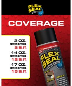Flex Seal, 14 oz, 2-Pack, White, Stop Leaks Instantly, Waterproof Rubber Spray On Sealant Coating, Perfect for Gutters, Wood, RV, Campers, Roof Repair, Skylights, Windows, and More 19 61rx370E2jL
